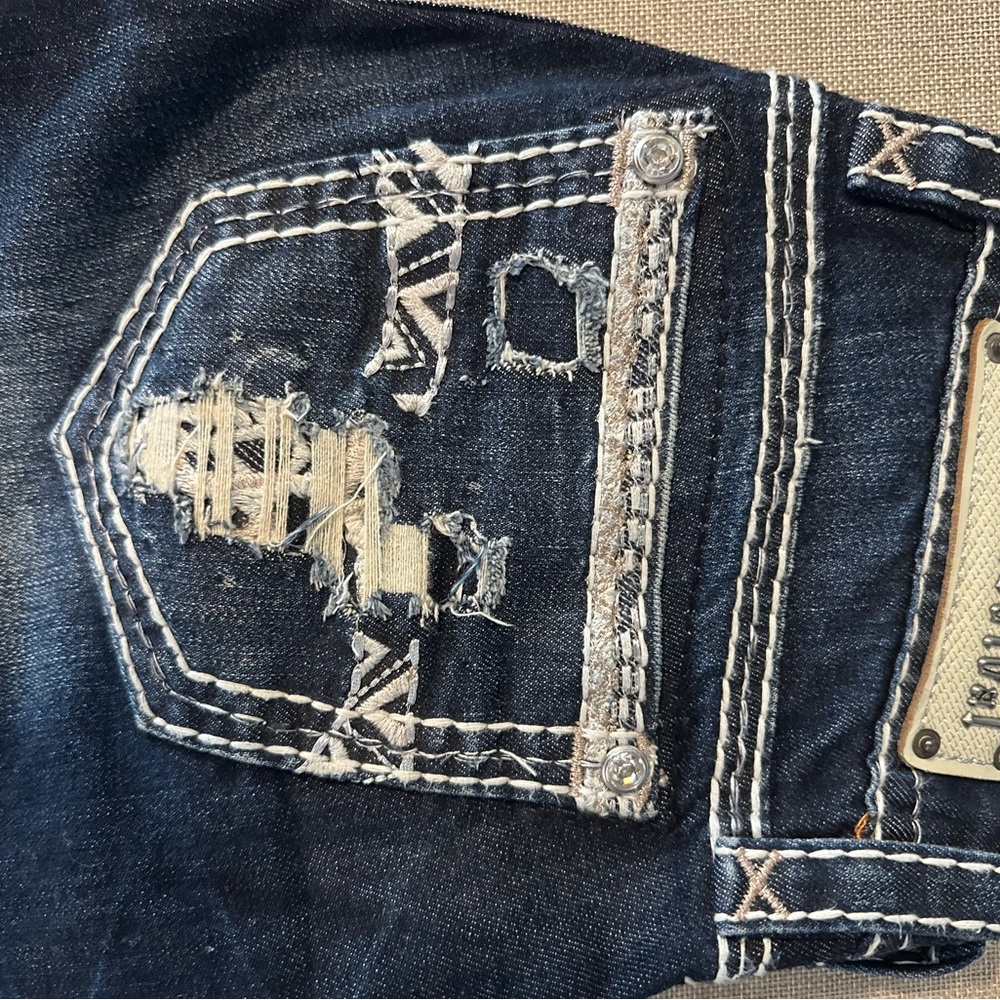 Rock Revival Dark Blue Distressed Jeans